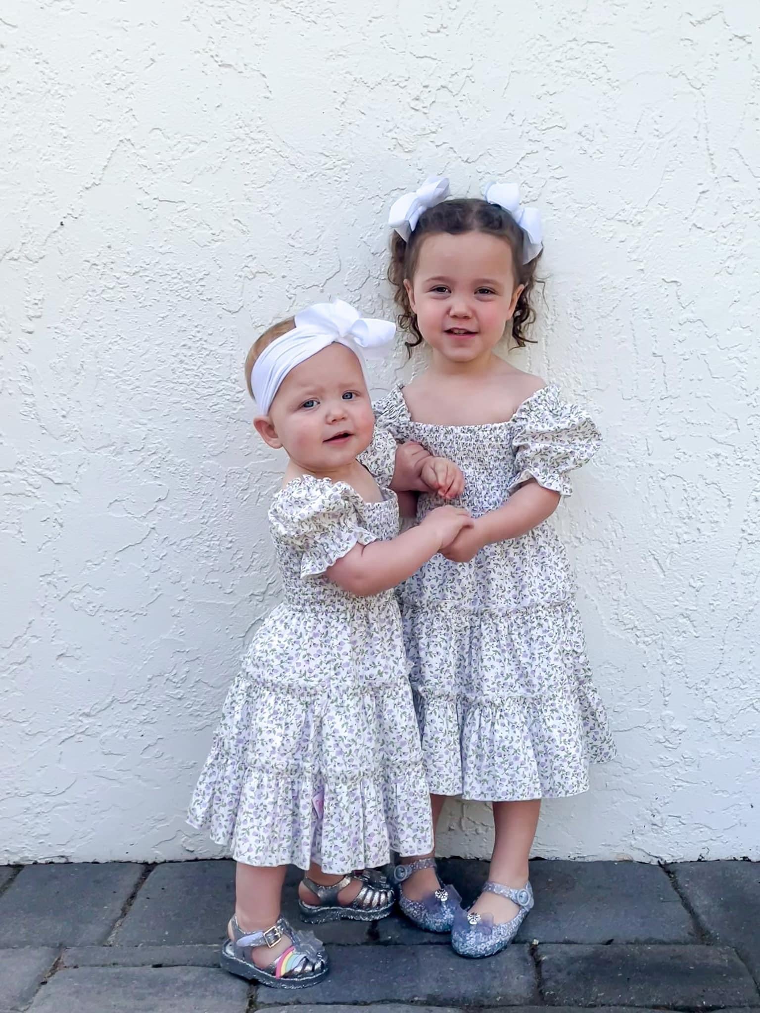 Girls Floral Smocked Dress