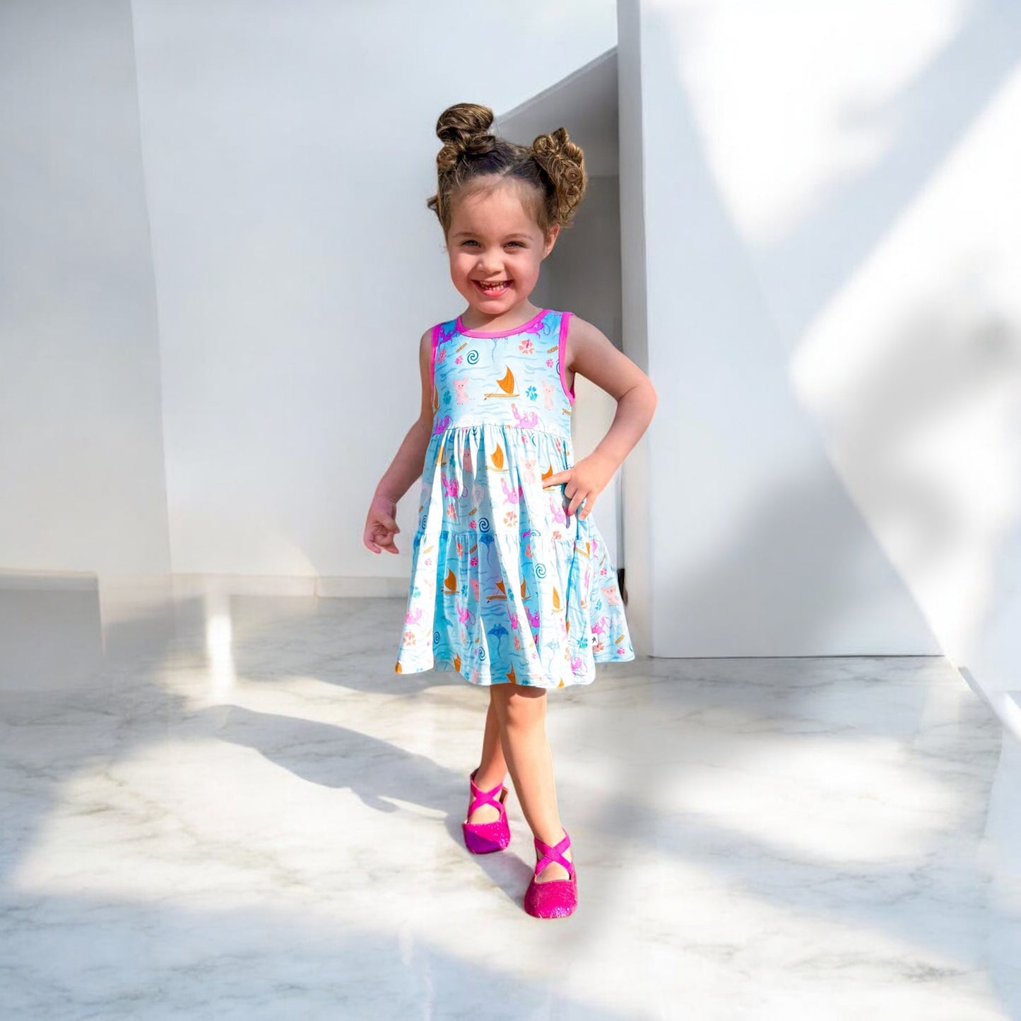 Ella Tiered Dress + Biker Set