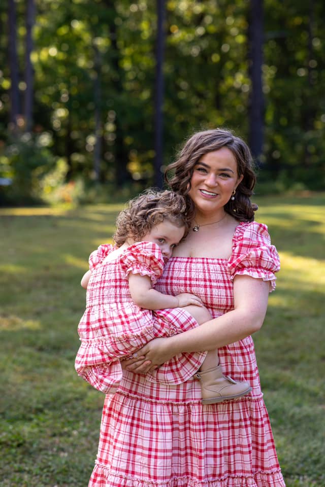 Women's Pink + Red Plaid Smock Dress