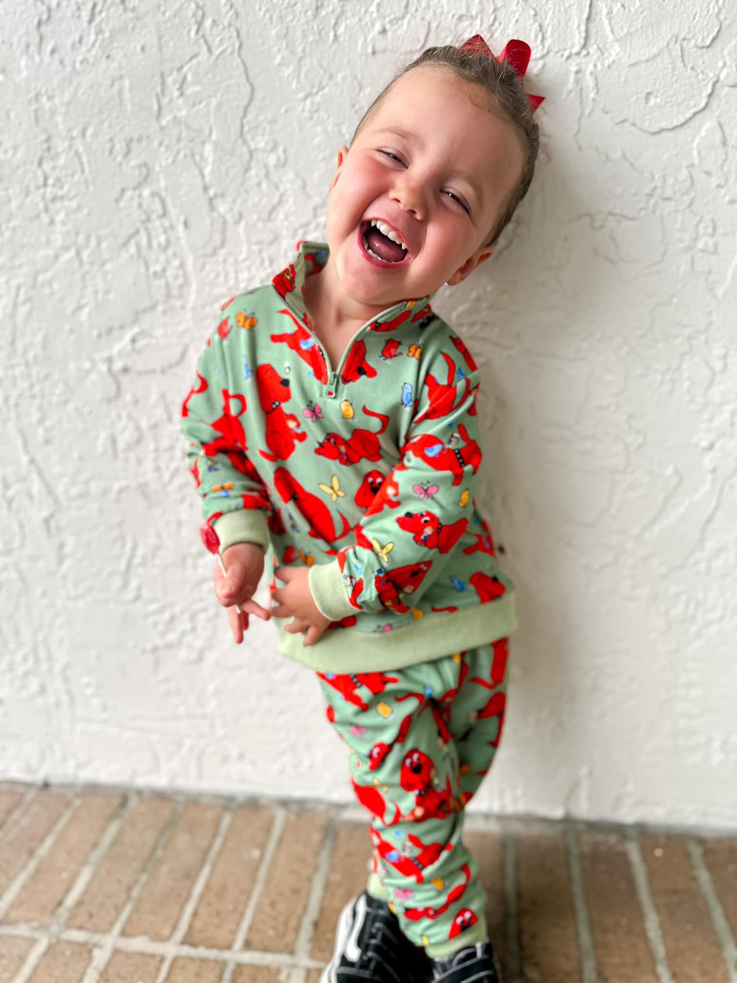 Big Red Dog Quarter Zip Set | Little Bird X Clifford