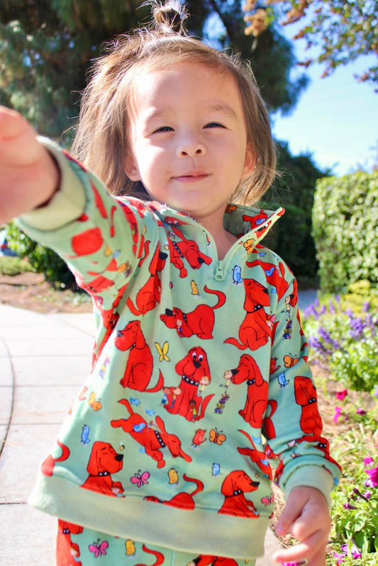 Big Red Dog Quarter Zip Set | Little Bird X Clifford