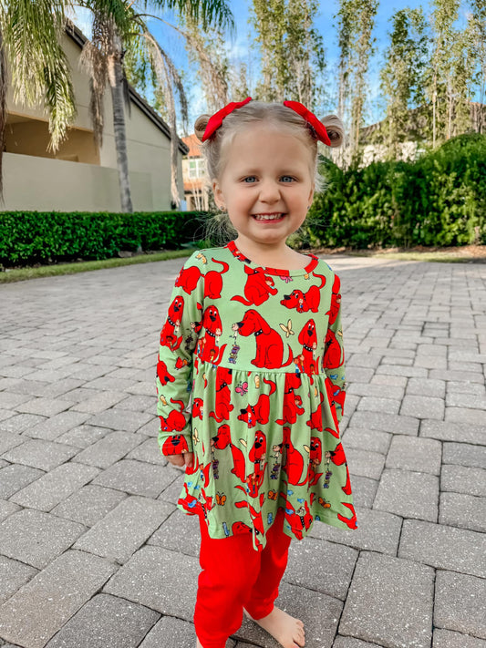 Big Red Dog Peplum Set | Little Bird X Clifford
