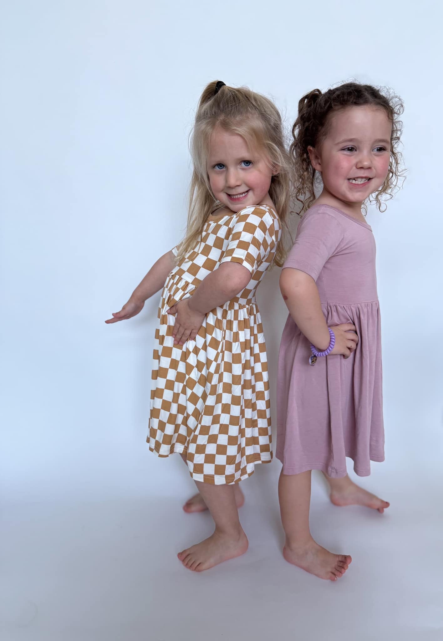 Brown-Check Dress | Bamboo Jersey