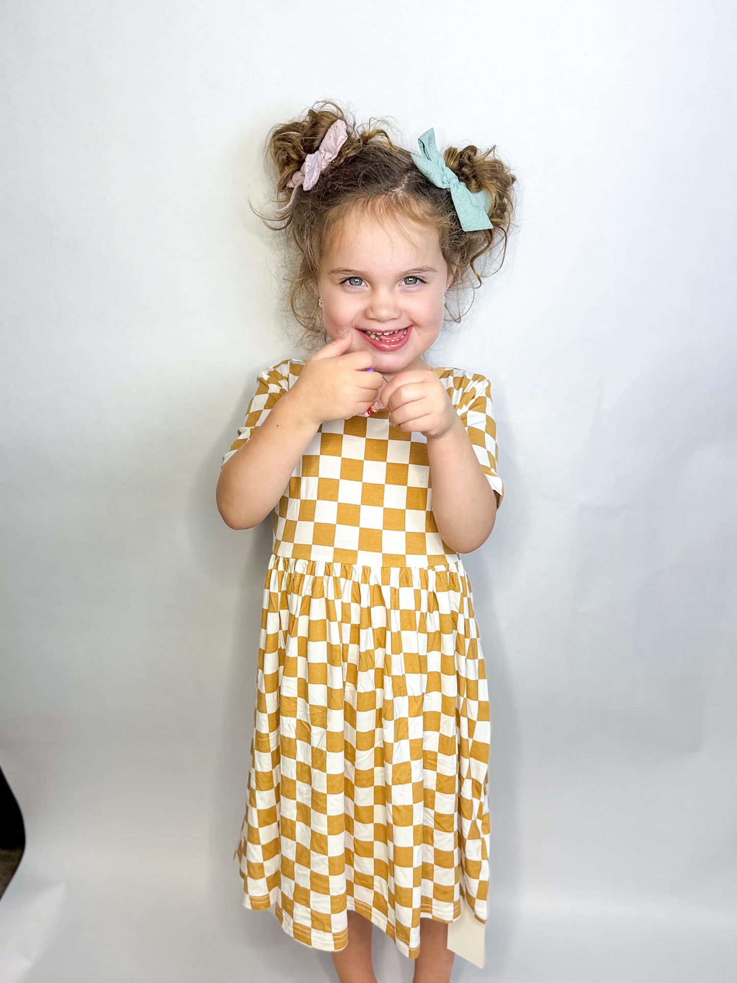 Brown-Check Dress | Bamboo Jersey