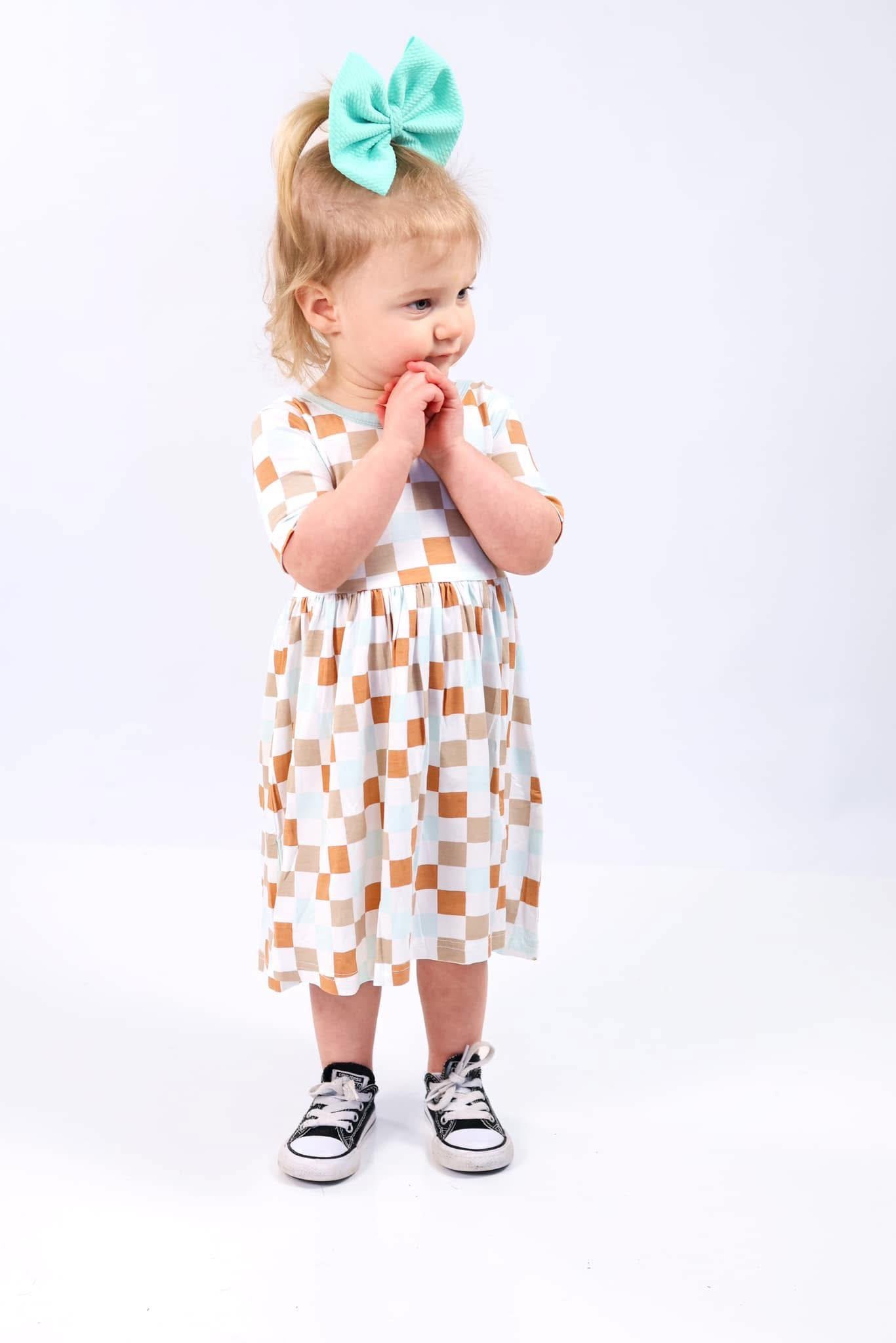 Multi-Checks Dress | Bamboo Jersey