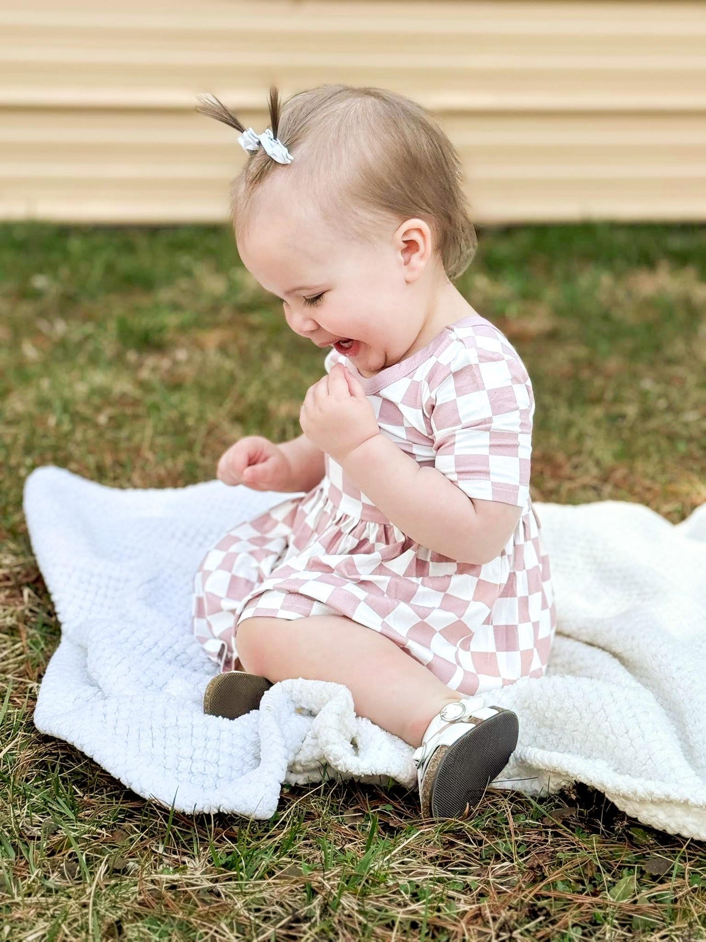 Mauve-Check Dress | Bamboo Jersey