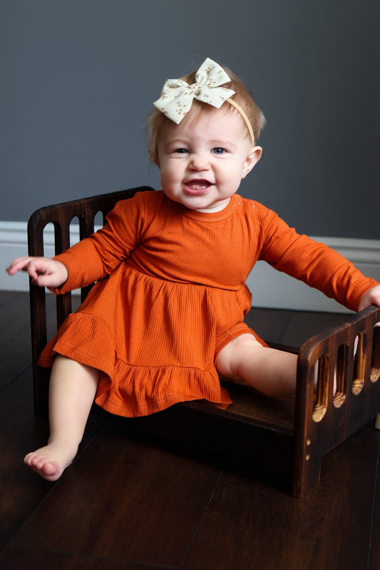 Burnt Orange Twirl Dress