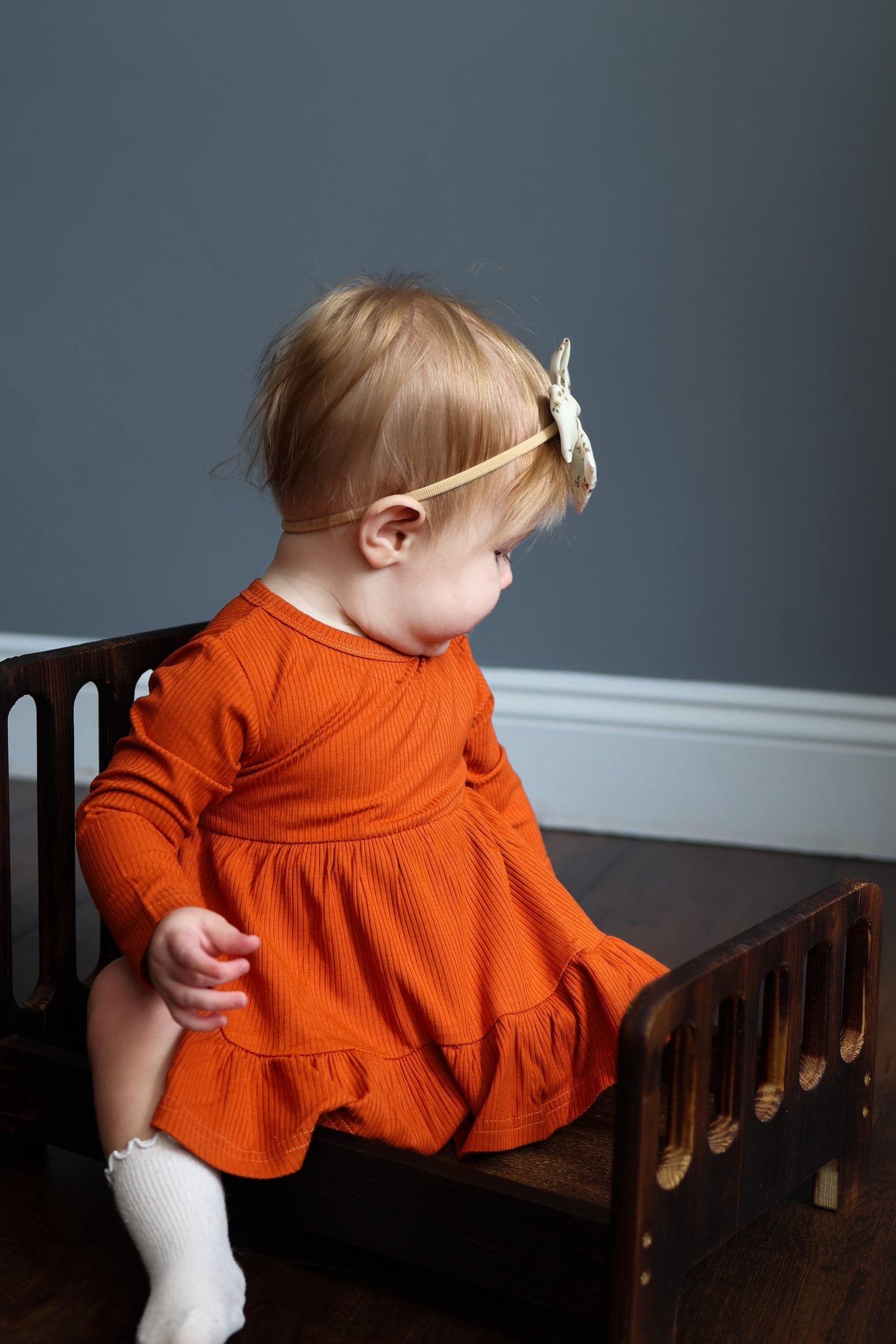 Burnt Orange Twirl Dress