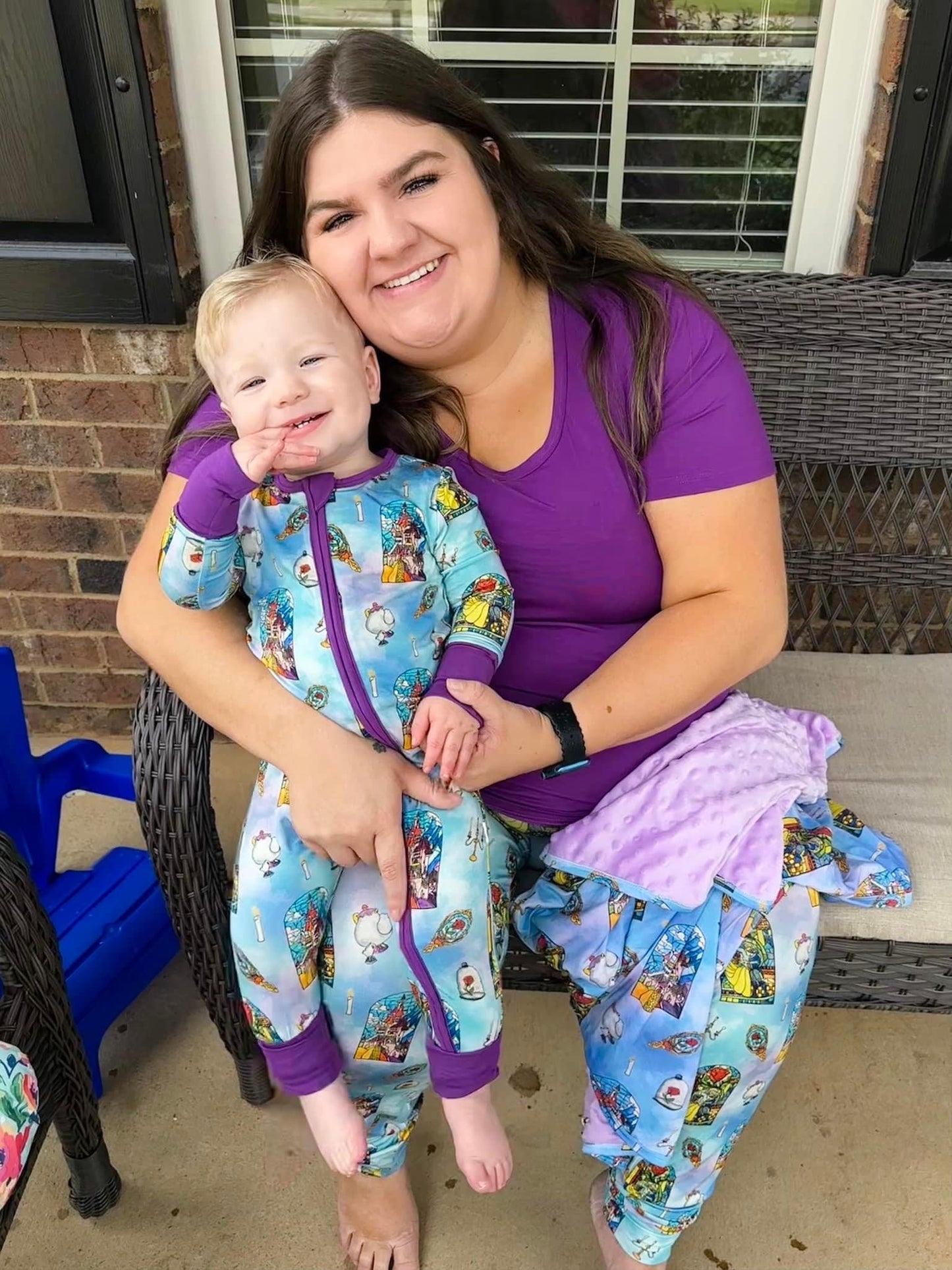 Purple Scoop Neck Mama Tee