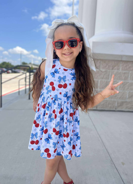 Cherry Peplum Tunic + Biker Set