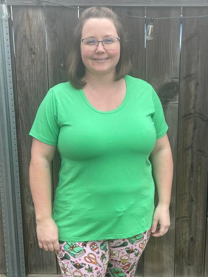 Green Scoop Neck Mama Tee