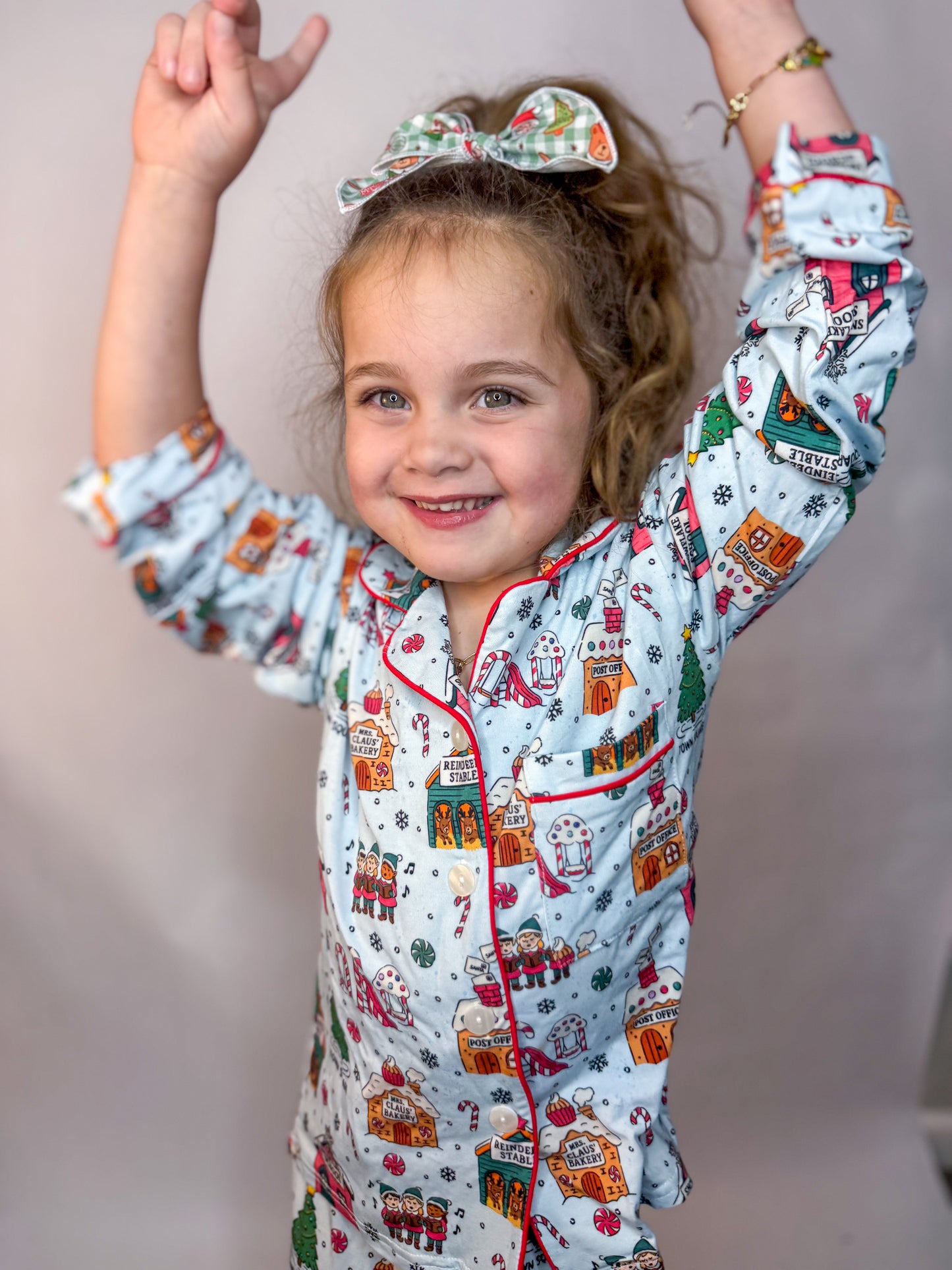 Candy Cane Lane Kids Button Up Set