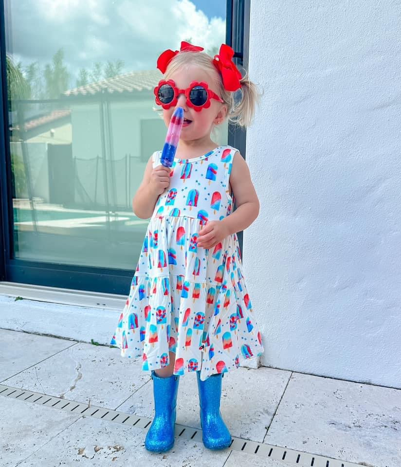 Patriotic Pops Tiered Tank Dress set