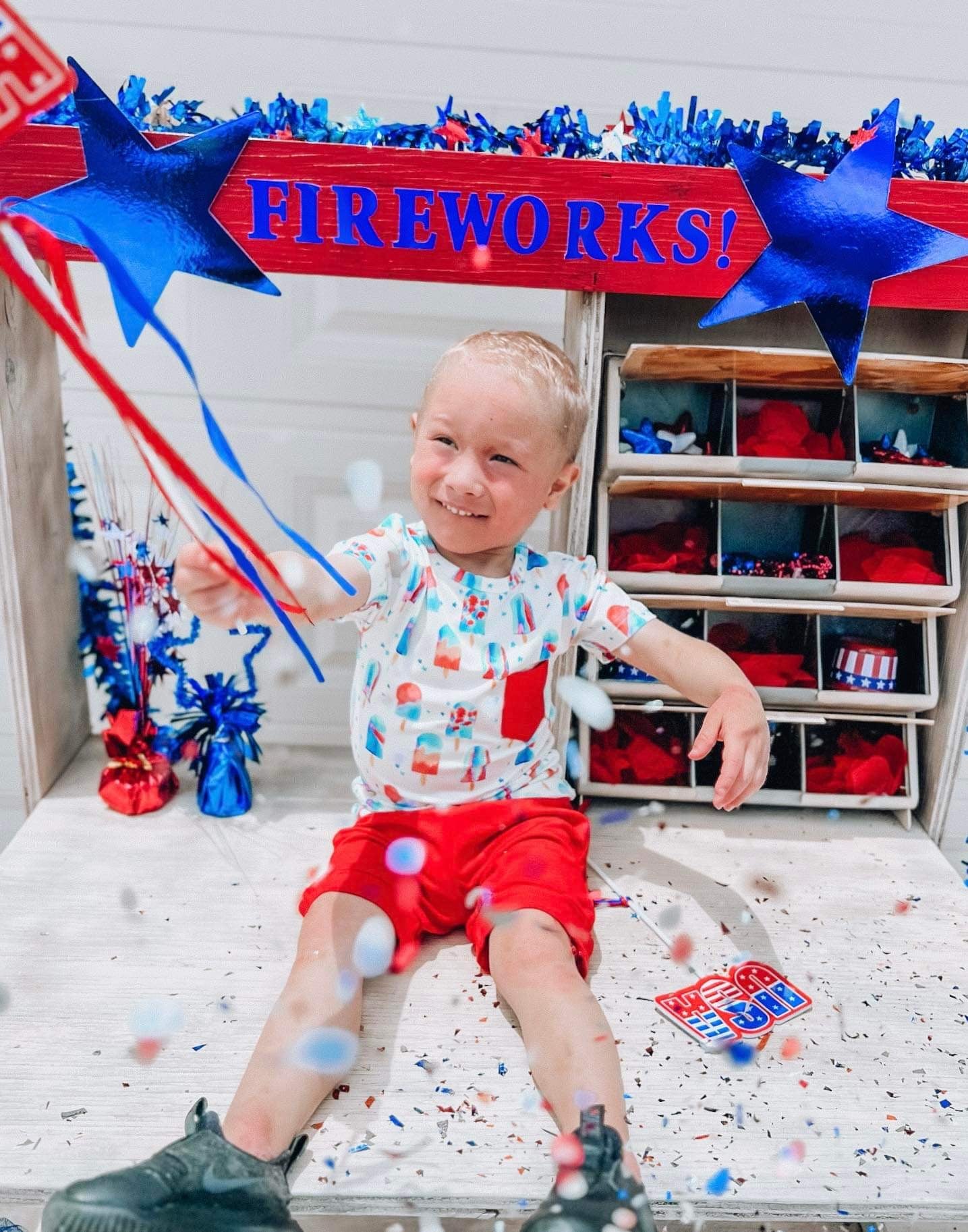 Patriotic Pops Tee and Solid Short Set