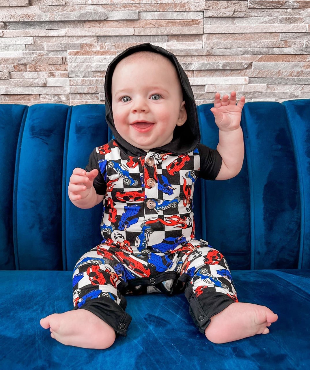 Cruez Hooded Henley Romper