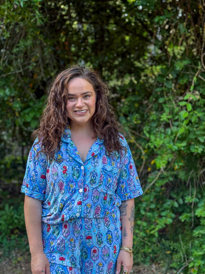 Mama Button-Up Pajamas | Birth Flowers |