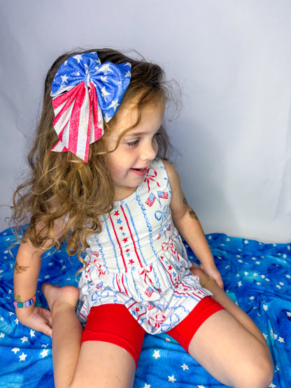American Honey Peplum Tunic + Biker Set