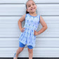 Periwinkle Peplum + Biker Set