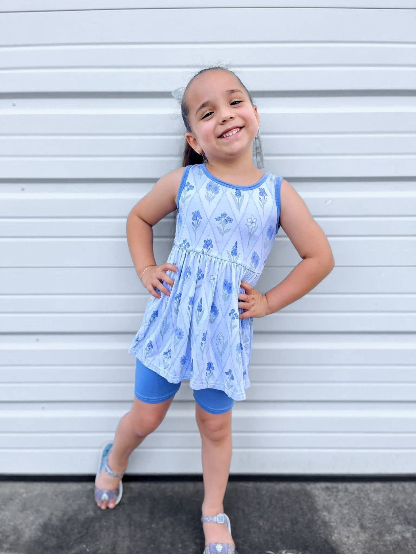Periwinkle Peplum + Biker Set