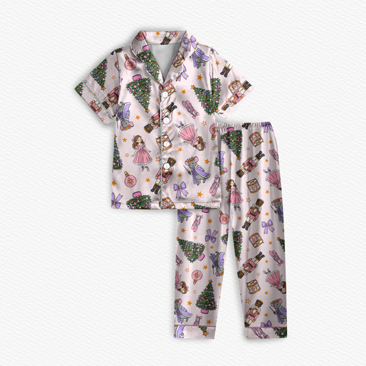 MOM Nutcrackers Button Up Pajamas