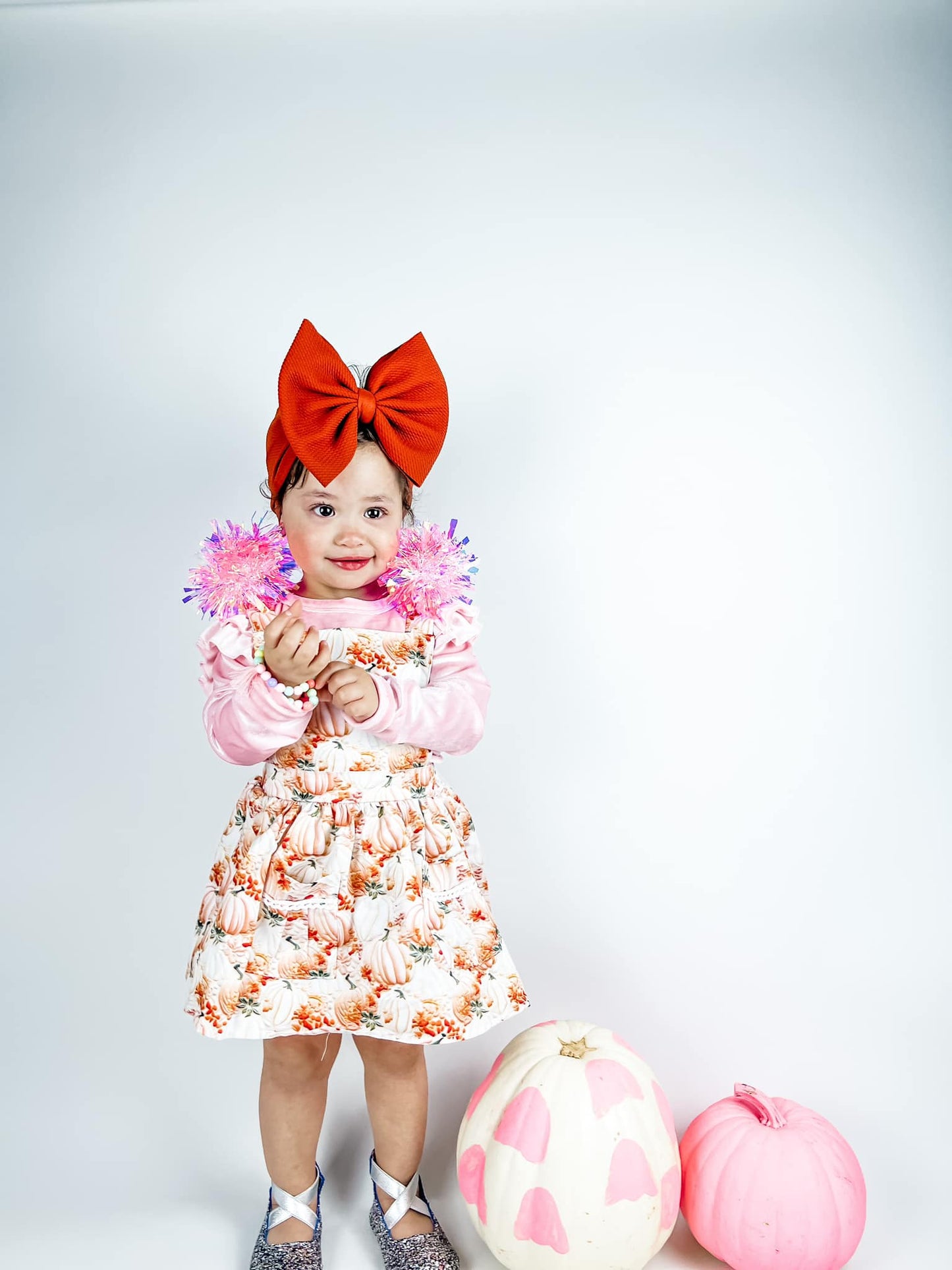 Pink Pumpkins Pinafore Set