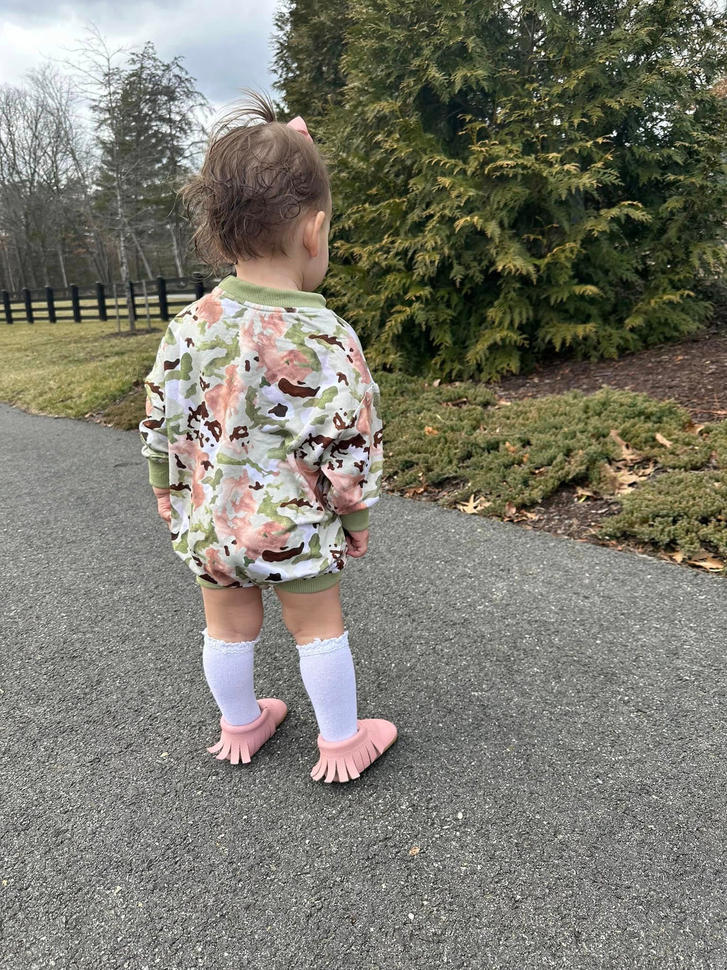 Watercolor Camo Sweater Romper | Bamboo Terry