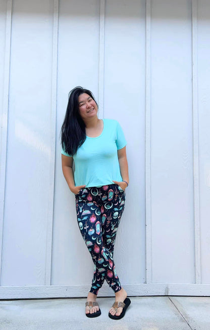 Blue Scoop Neck Mama Tee | Bamboo Cotton