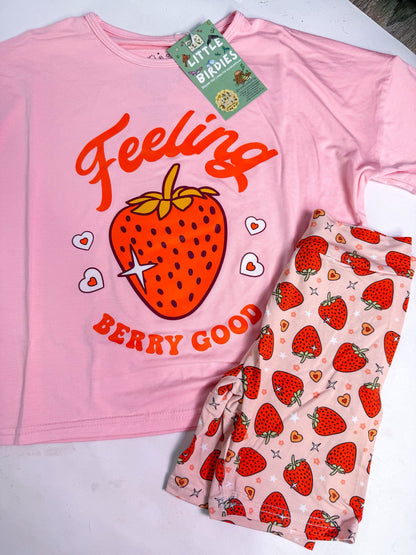 Feeling Berry Good Tee + Biker Set
