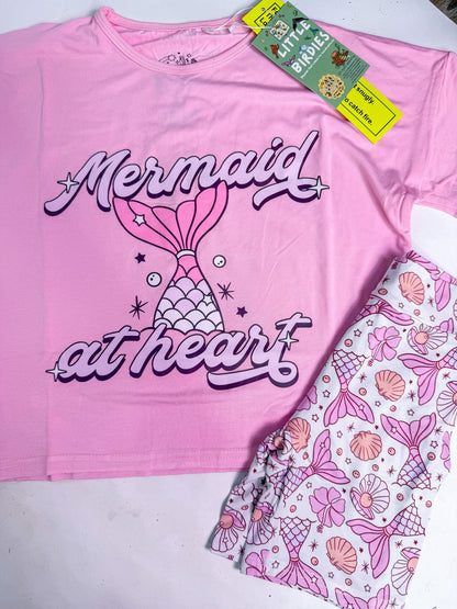 Mermaid At Heart Tee + Biker Set