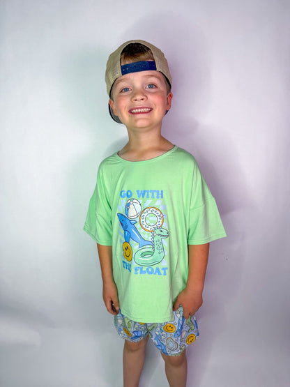 Green Go With The Float Tee + Short Set