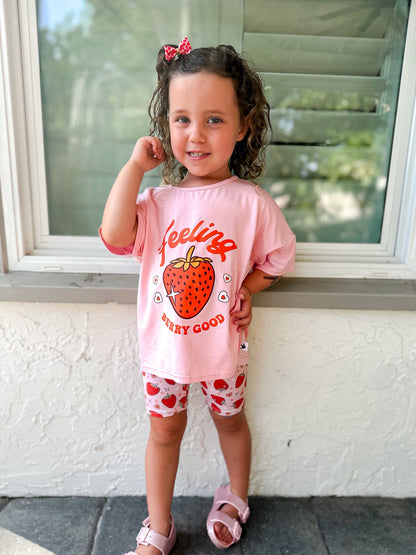 Feeling Berry Good Tee + Biker Set