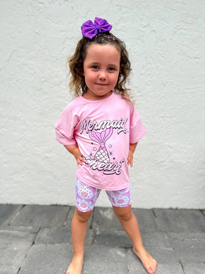 Mermaid At Heart Tee + Biker Set