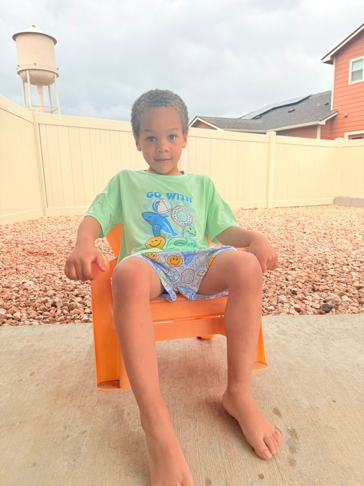 Green Go With The Float Tee + Short Set
