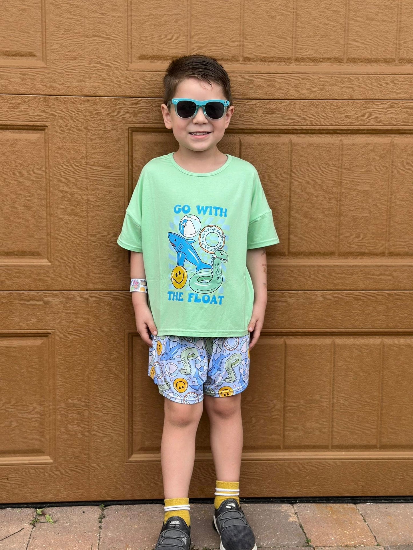 Green Go With The Float Tee + Short Set