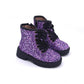 Purple Glitter Combat Boots