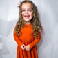 Burnt Orange Twirl Dress