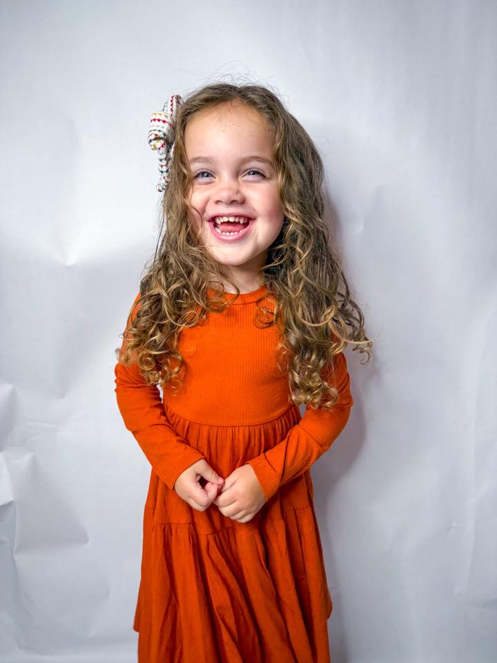 Burnt Orange Twirl Dress
