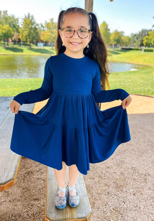 Navy Twirl Dress