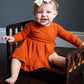 Burnt Orange Twirl Dress