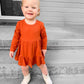 Burnt Orange Twirl Dress