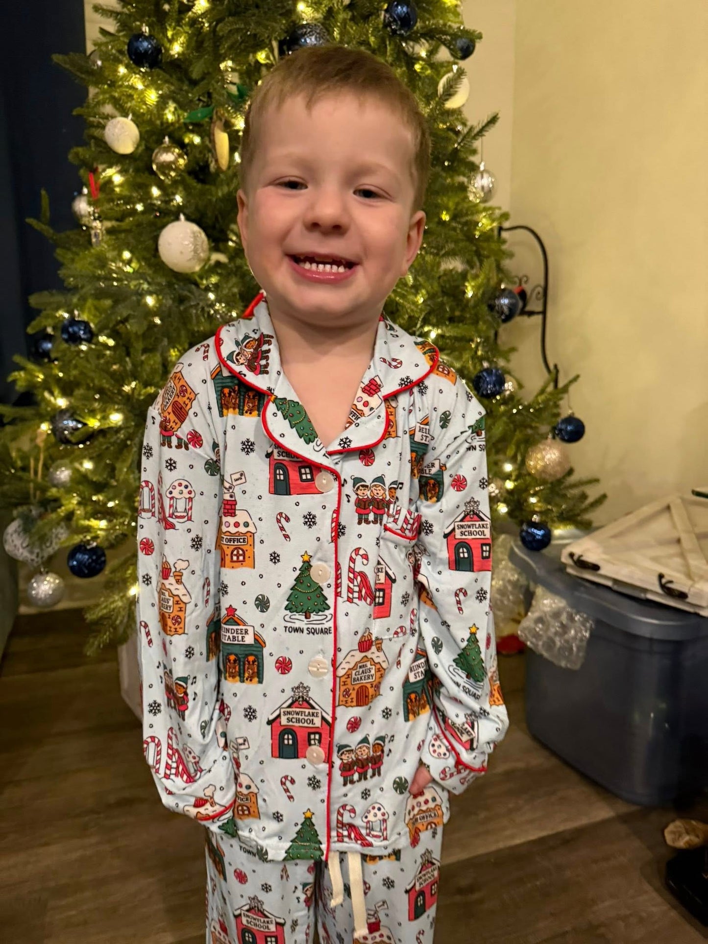 Candy Cane Lane Kids Button Up Set
