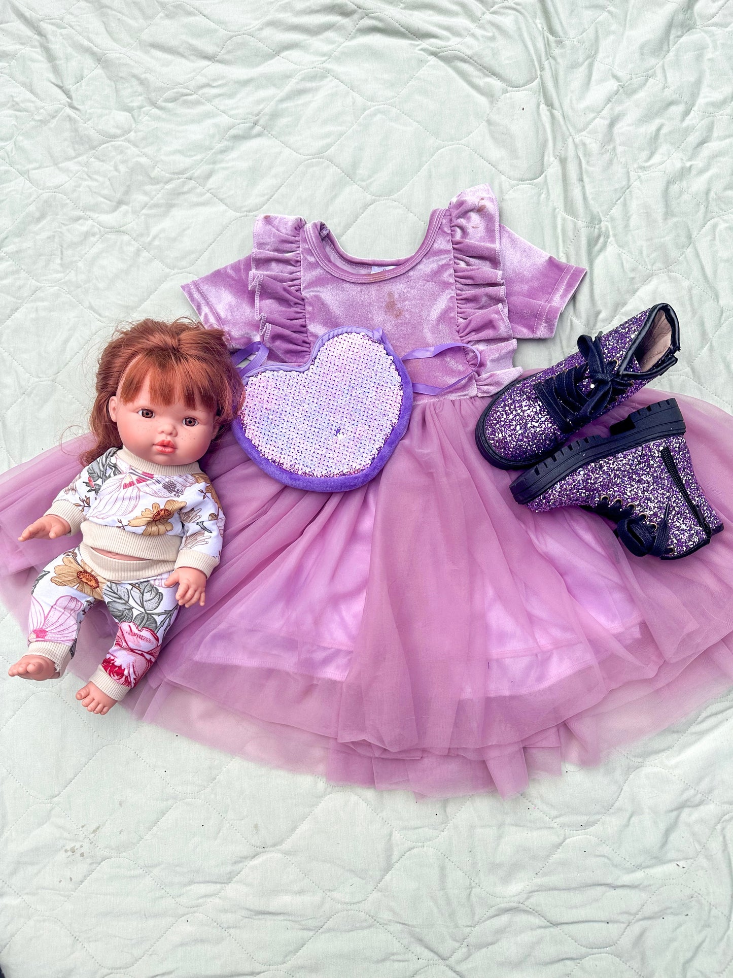 Purple Velvet Tutu Dress