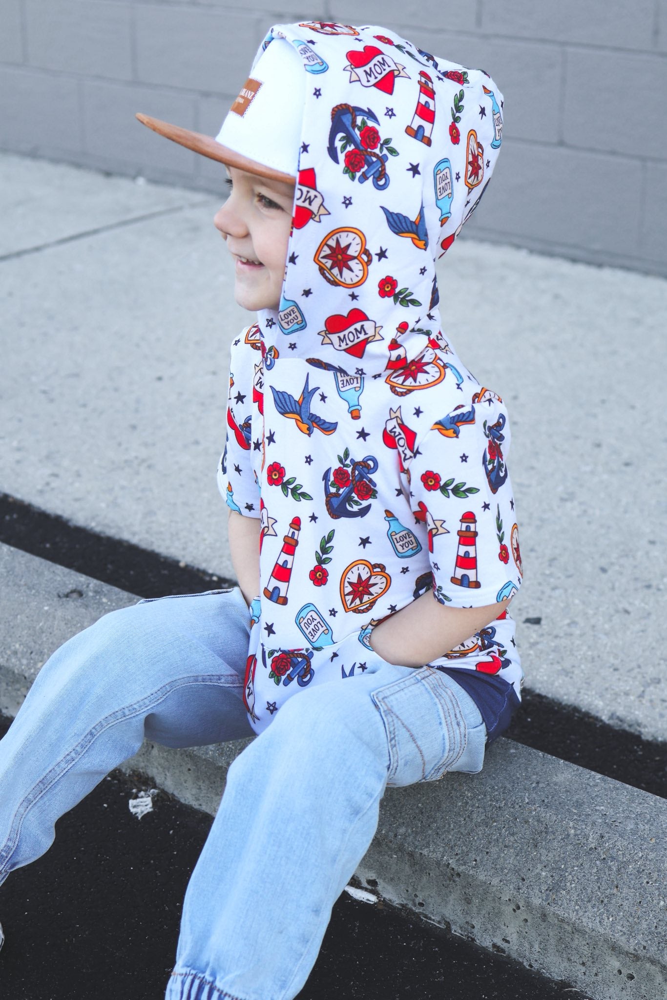 Lover Boy Shortsleeve Hoodie | Bamboo Terry