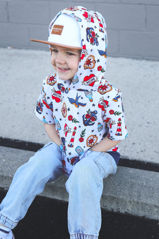 Lover Boy Shortsleeve Hoodie | Bamboo Terry