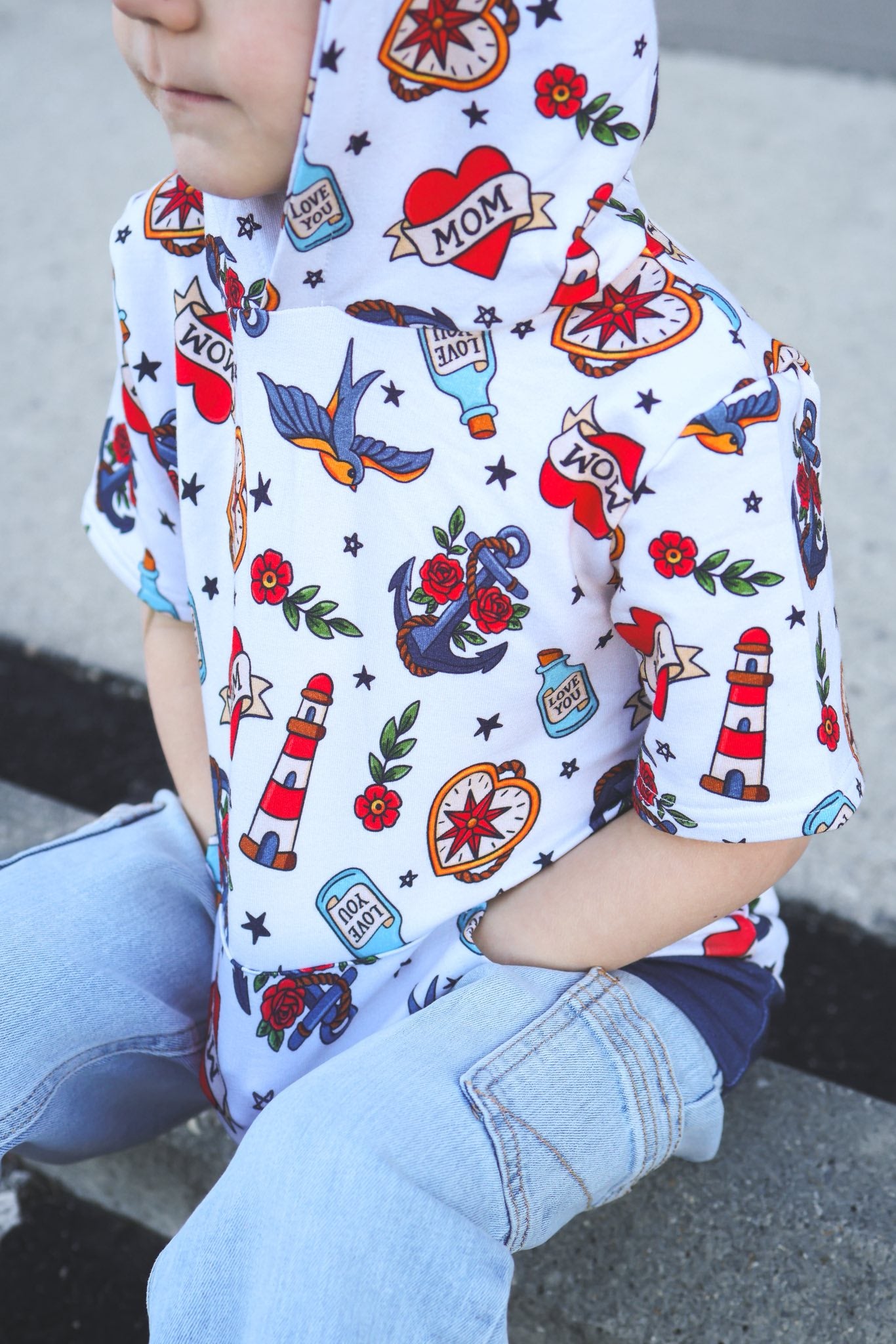 Lover Boy Shortsleeve Hoodie | Bamboo Terry