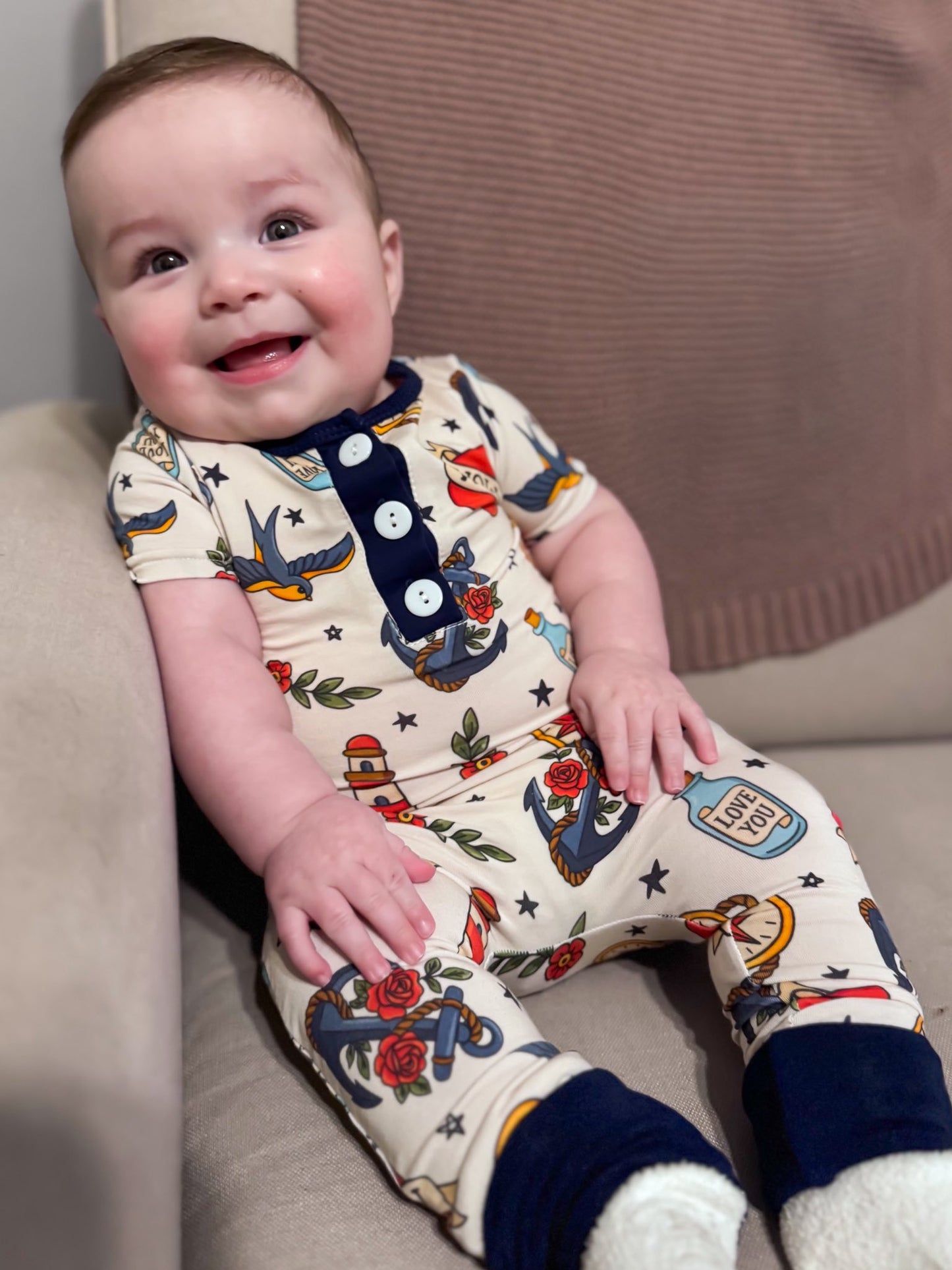 Lover Boy Henley Romper