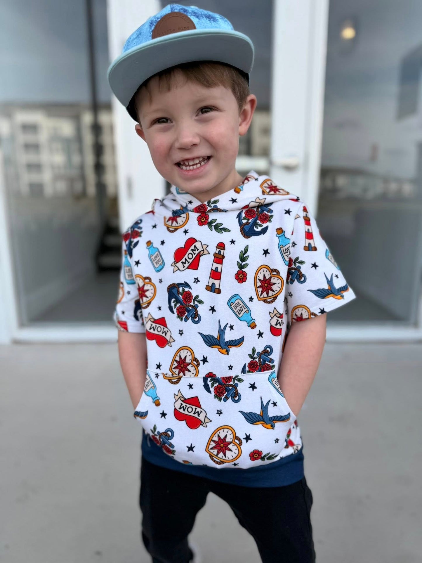 Lover Boy Shortsleeve Hoodie | Bamboo Terry