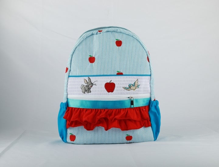 Candy Apple Seersucker Backpack