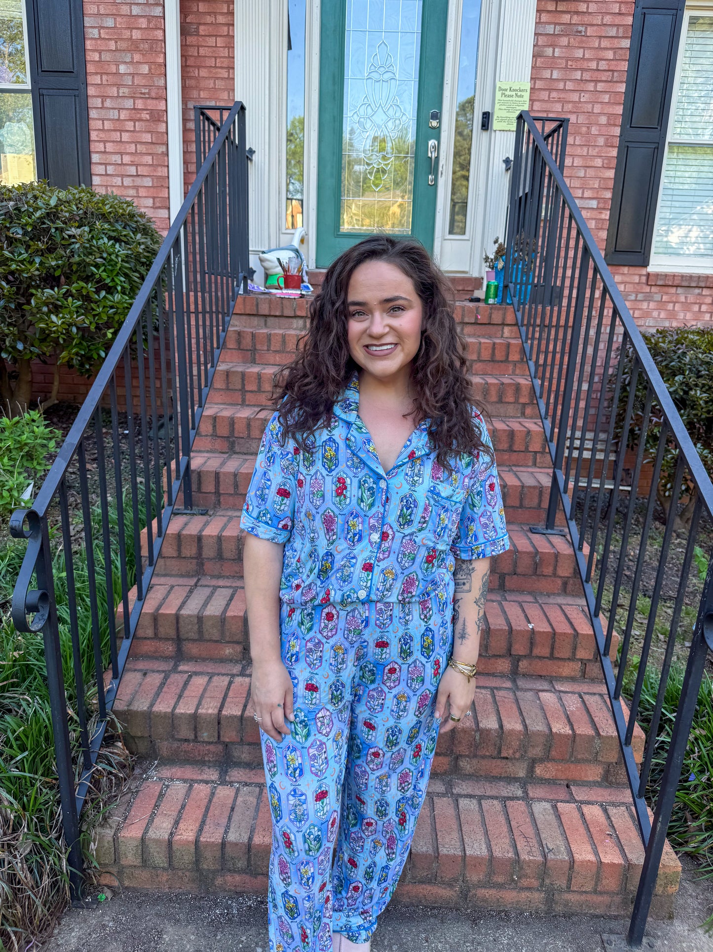 Mama Button-Up Pajamas | Birth Flowers |