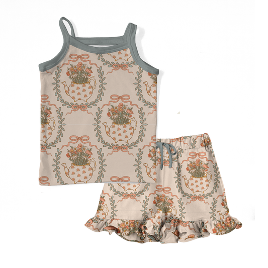 Heirloom Bloom Tank + Ruffle Short Set | Preorder